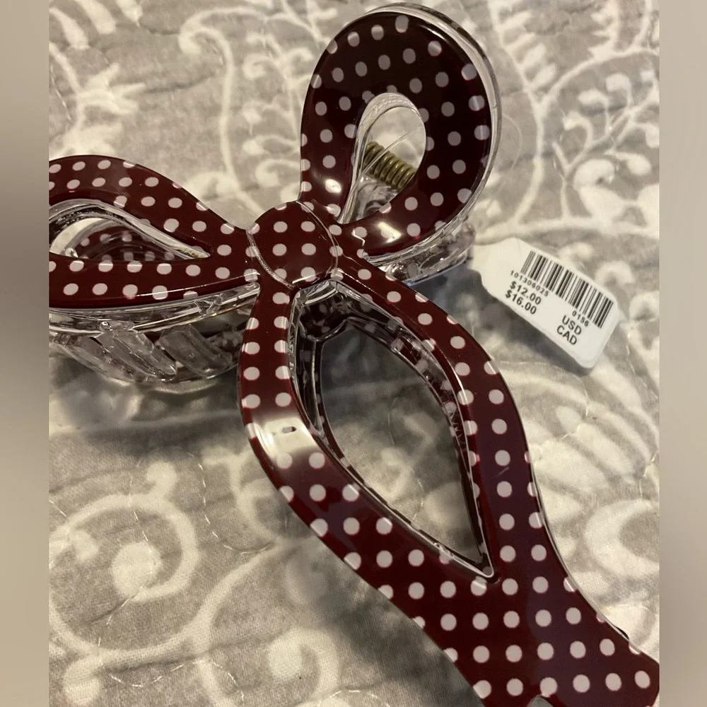 NWT Polka Dot Bow Hair Clip